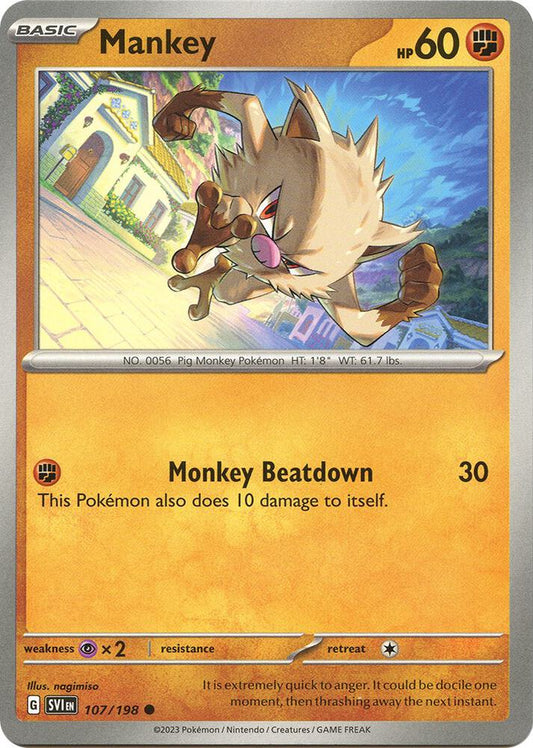 Mankey Reverse Holo 107/198 - Monster Mart - Pokémon Cards Australia