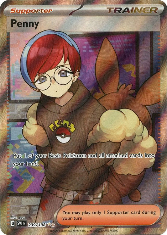 Buy Pokemon cards Australia - Penny 239/198 - Premium Raw Card from Monster Mart - Pokémon Card Emporium - Shop now at Monster Mart - Pokémon Cards Australia. New 8 Apr, Scarlet & Violet, Scarlet & Violet Base Set, Trainer