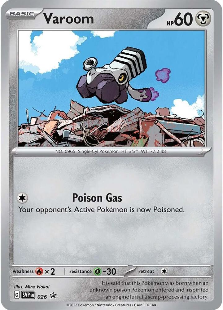 Buy Pokemon cards Australia - Varoom 026 - Premium Raw Card from Monster Mart - Pokémon Card Emporium - Shop now at Monster Mart - Pokémon Cards Australia. Cosmos Holo, NEW 3 Feb, Promo, Scarlet & Violet Promo