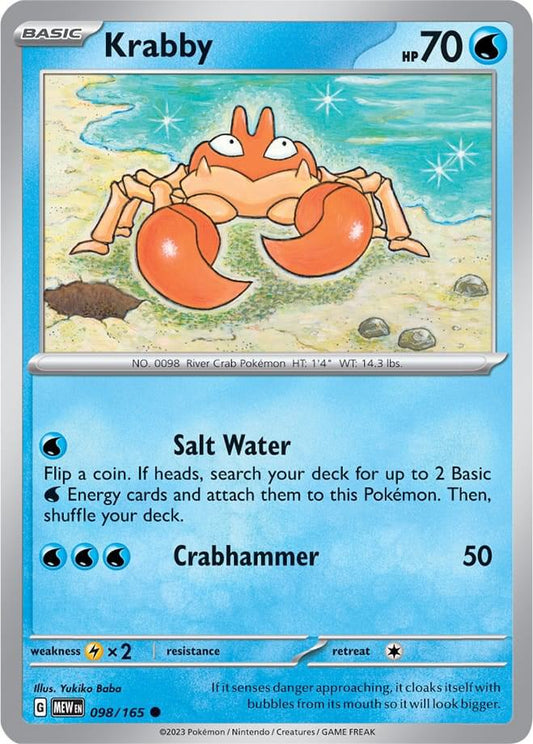 Buy Pokemon cards Australia - Krabby Reverse Holo 098/165 - Premium Raw Card from Monster Mart - Pokémon Card Emporium - Shop now at Monster Mart - Pokémon Cards Australia. 151, NEW 24 JUN, Reverse Holo