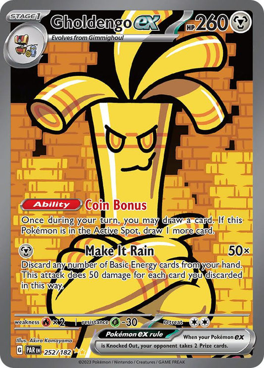 Buy Pokemon cards Australia - Gholdengo EX 252/182 - Premium Raw Card from Monster Mart - Pokémon Card Emporium - Shop now at Monster Mart - Pokémon Cards Australia. EX, NEW 25 Feb, Paradox Rift, Special Illustration Rare