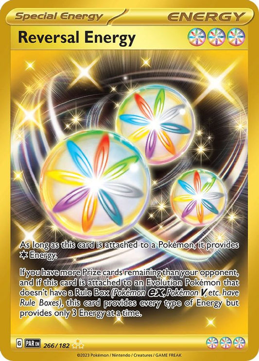 Buy Pokemon cards Australia - Reversal Energy 266/182 - Premium Raw Card from Monster Mart - Pokémon Card Emporium - Shop now at Monster Mart - Pokémon Cards Australia. Energy, Gold, Hyper Rare, New 11 Apr, Paradox Rift