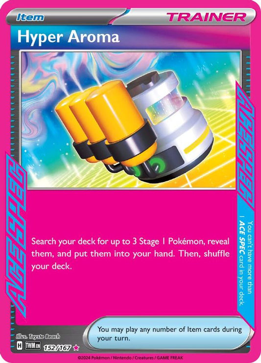 Buy Pokemon cards Australia - Hyper Aroma 152/167 - Premium Raw Card from Monster Mart - Pokémon Card Emporium - Shop now at Monster Mart - Pokémon Cards Australia. ACE SPEC Rare, NEW 3 Jun, Trainer, Twilight Masquerade
