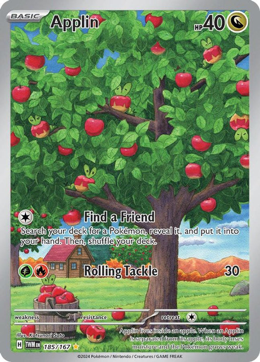 Buy Pokemon cards Australia - Applin 185/167 - Premium Raw Card from Monster Mart - Pokémon Card Emporium - Shop now at Monster Mart - Pokémon Cards Australia. Illustration Rare, NEW 5 Jun, Twilight Masquerade