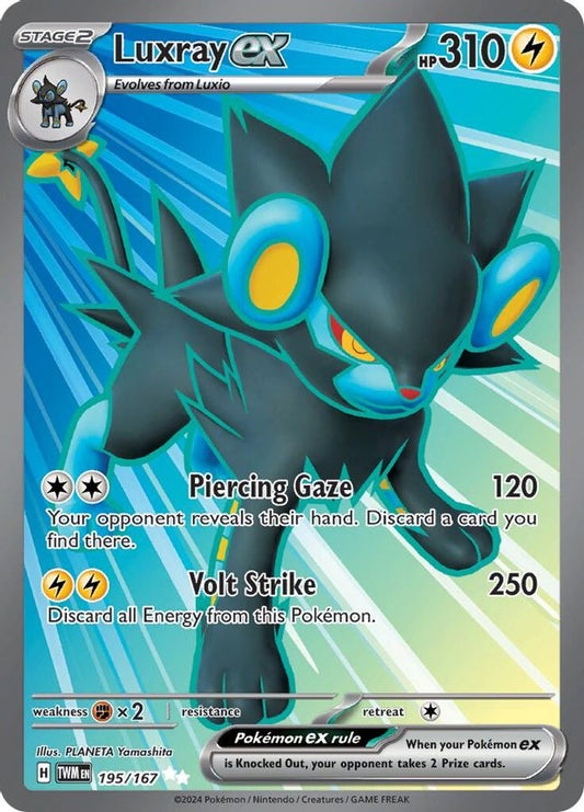 Buy Pokemon cards Australia - Luxray EX 195/167 - Premium Raw Card from Monster Mart - Pokémon Card Emporium - Shop now at Monster Mart - Pokémon Cards Australia. EX, NEW 3 Jun, Twilight Masquerade