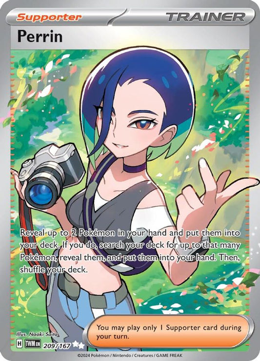 Buy Pokemon cards Australia - Perrin 209/167 - Premium Raw Card from Monster Mart - Pokémon Card Emporium - Shop now at Monster Mart - Pokémon Cards Australia. NEW 5 Jun, Trainer, Twilight Masquerade