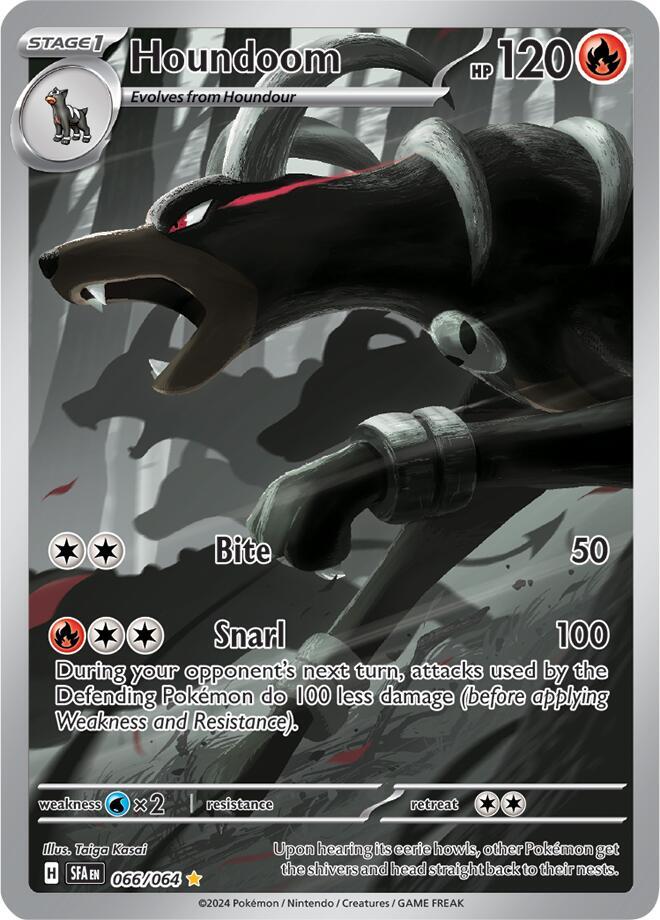 Buy Pokemon cards Australia - Houndoom 066/064 - Premium Raw Card from Monster Mart - Pokémon Card Emporium - Shop now at Monster Mart - Pokémon Cards Australia. Illustration Rare, NEW 10 Dec, Shrouded Fable