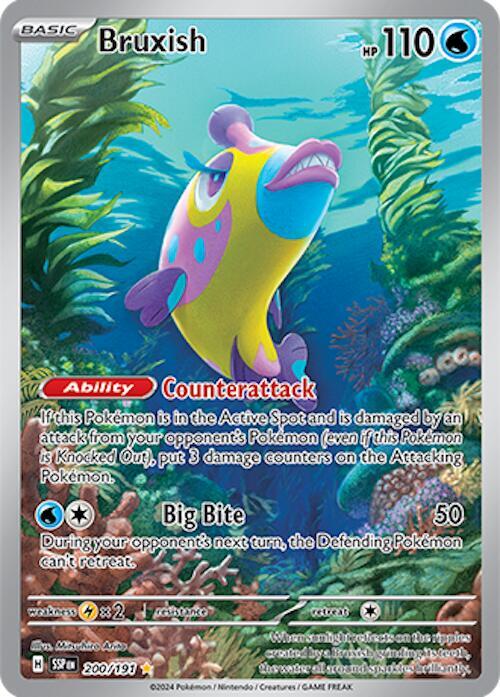 Buy Pokemon cards Australia - Bruxish 200/191 - Premium Raw Card from Monster Mart - Pokémon Card Emporium - Shop now at Monster Mart - Pokémon Cards Australia. Illustration Rare, NEW 2 Jan, Surging Sparks