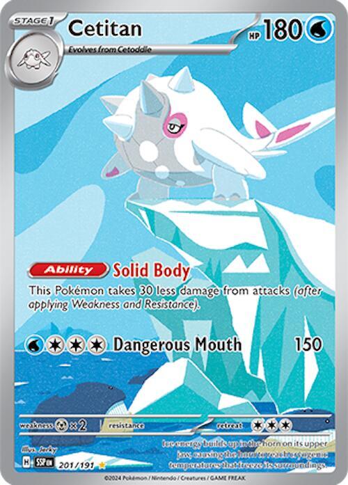 Buy Pokemon cards Australia - Cetitan 201/191 - Premium Raw Card from Monster Mart - Pokémon Card Emporium - Shop now at Monster Mart - Pokémon Cards Australia. Illustration Rare, NEW 30 Apr, Surging Sparks