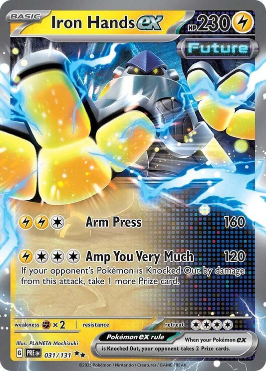 Buy Pokemon cards Australia - Iron Hands EX 031/131 - Premium Raw Card from Monster Mart - Pokémon Card Emporium - Shop now at Monster Mart - Pokémon Cards Australia. Double Rare, EX, NEW 3 Feb, Prismatic Evolutions