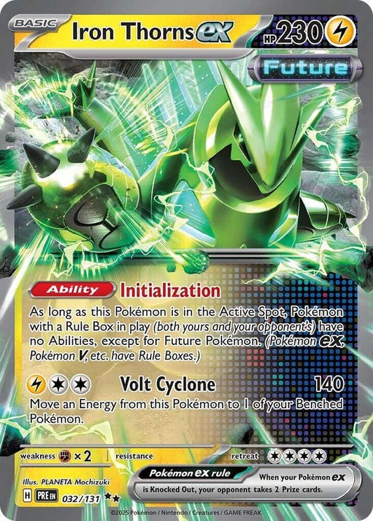 Buy Pokemon cards Australia - Iron Thorns EX 032/131 - Premium Raw Card from Monster Mart - Pokémon Card Emporium - Shop now at Monster Mart - Pokémon Cards Australia. Double Rare, EX, NEW 25 Feb, Prismatic Evolutions