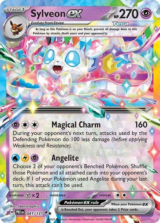 Buy Pokemon cards Australia - Sylveon EX 041/131 - Premium Raw Card from Monster Mart - Pokémon Card Emporium - Shop now at Monster Mart - Pokémon Cards Australia. Double Rare, EX, NEW 11 Feb, Prismatic Evolutions
