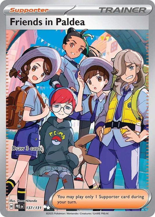 Buy Pokemon cards Australia - Friends in Paldea 137/131 - Premium Raw Card from Monster Mart - Pokémon Card Emporium - Shop now at Monster Mart - Pokémon Cards Australia. NEW 25 Feb, Prismatic Evolutions, Trainer, Ultra Rare