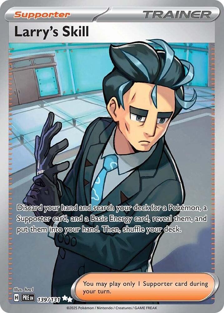 Buy Pokemon cards Australia - Larry's Skill 139/131 - Premium Raw Card from Monster Mart - Pokémon Card Emporium - Shop now at Monster Mart - Pokémon Cards Australia. NEW 22 Jan, Prismatic Evolutions, Trainer