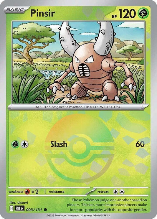 Buy Pokemon cards Australia - Pinsir 003/131 Poke Ball - Premium Raw Card from Monster Mart - Pokémon Card Emporium - Shop now at Monster Mart - Pokémon Cards Australia. NEW 11 Feb, Poke Ball, Prismatic Evolutions