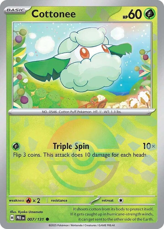 Buy Pokemon cards Australia - Cottonee 007/131 Poke Ball - Premium Raw Card from Monster Mart - Pokémon Card Emporium - Shop now at Monster Mart - Pokémon Cards Australia. NEW 14 May, Poke Ball, Prismatic Evolutions