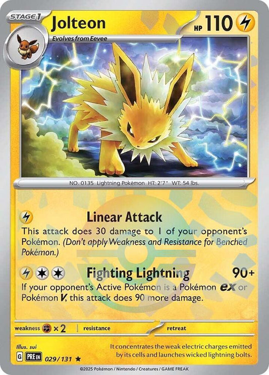 Buy Pokemon cards Australia - Jolteon 029/131 Poke Ball - Premium Raw Card from Monster Mart - Pokémon Card Emporium - Shop now at Monster Mart - Pokémon Cards Australia. NEW 3 Feb, Poke Ball Pattern, Prismatic Evolutions