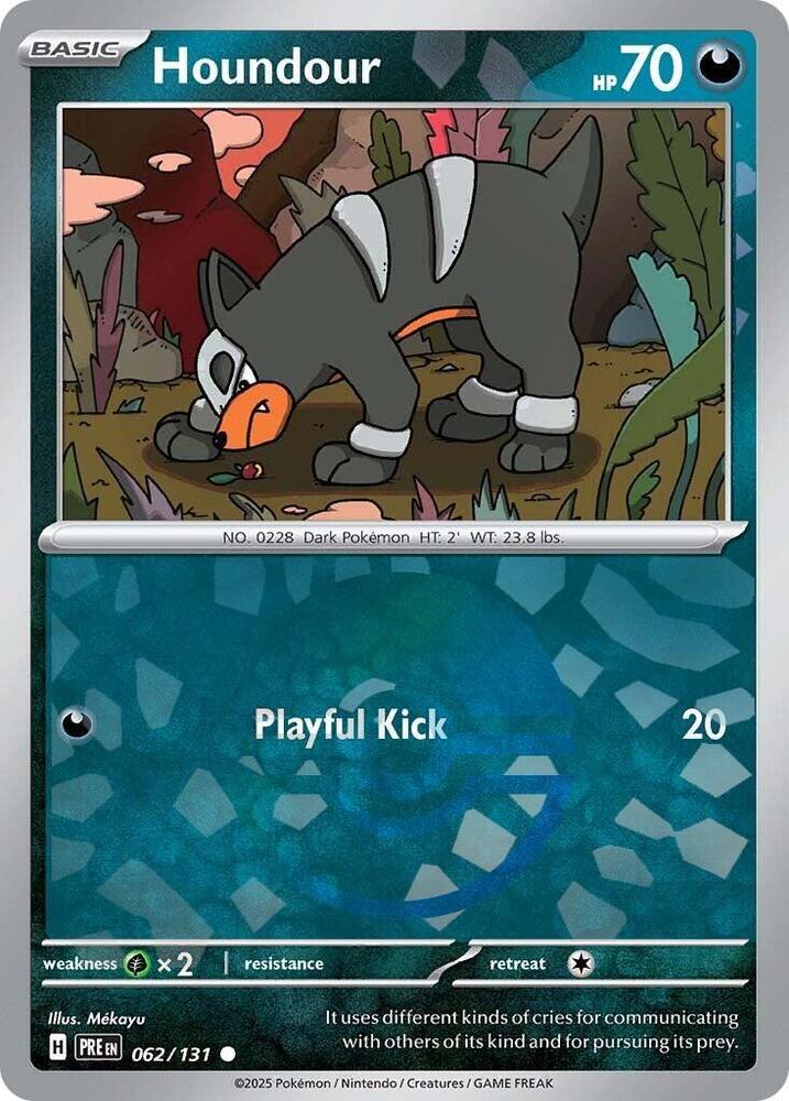 Buy Pokemon cards Australia - Houndour 062/131 Poke Ball - Premium Raw Card from Monster Mart - Pokémon Card Emporium - Shop now at Monster Mart - Pokémon Cards Australia. NEW 3 Feb, Poke Ball Pattern, Prismatic Evolutions