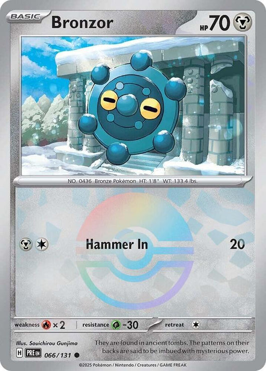 Buy Pokemon cards Australia - Bronzor 066/131 Poke Ball - Premium Raw Card from Monster Mart - Pokémon Card Emporium - Shop now at Monster Mart - Pokémon Cards Australia. NEW 11 Feb, Poke Ball, Prismatic Evolutions
