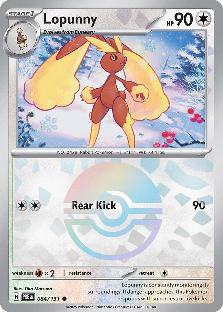 Buy Pokemon cards Australia - Lopunny 084/131 Poke Ball - Premium Raw Card from Monster Mart - Pokémon Card Emporium - Shop now at Monster Mart - Pokémon Cards Australia. NEW 14 May, Poke Ball, Prismatic Evolutions