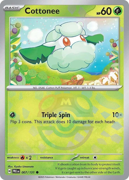 Buy Pokemon cards Australia - Cottonee 007/131 Master Ball - Premium Raw Card from Monster Mart - Pokémon Card Emporium - Shop now at Monster Mart - Pokémon Cards Australia. Master Ball, NEW 22 Jan, Prismatic Evolutions