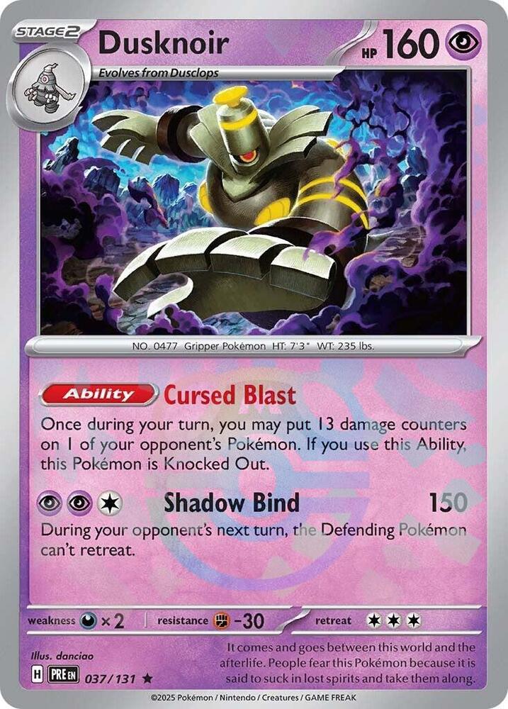 Buy Pokemon cards Australia - Dusknoir 037/131 Master Ball - Premium Raw Card from Monster Mart - Pokémon Card Emporium - Shop now at Monster Mart - Pokémon Cards Australia. Master Ball, NEW 22 Jan, Prismatic Evolutions