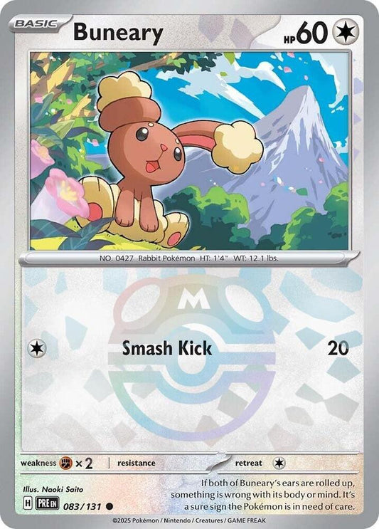 Buy Pokemon cards Australia - Buneary 083/131 Master Ball - Premium Raw Card from Monster Mart - Pokémon Card Emporium - Shop now at Monster Mart - Pokémon Cards Australia. Master Ball, NEW 22 Jan, Prismatic Evolutions