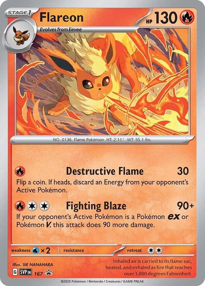 Buy Pokemon cards Australia - Flareon 167 - Premium Raw Card from Monster Mart - Pokémon Card Emporium - Shop now at Monster Mart - Pokémon Cards Australia. NEW 22 Jan, Promo, Scarlet & Violet Promo