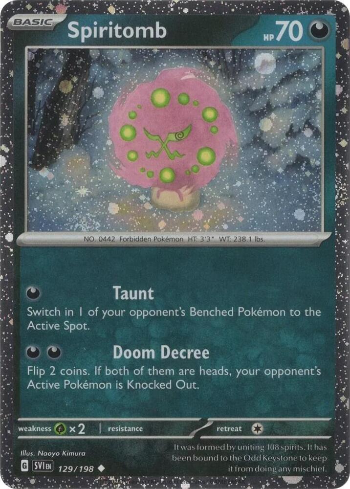 Buy Pokemon cards Australia - Spiritomb 129/198 Cosmos Holo - Premium Raw Card from Monster Mart - Pokémon Card Emporium - Shop now at Monster Mart - Pokémon Cards Australia. Cosmos Holo, NEW 6 MAR, Promo, Scarlet & Violet Promo