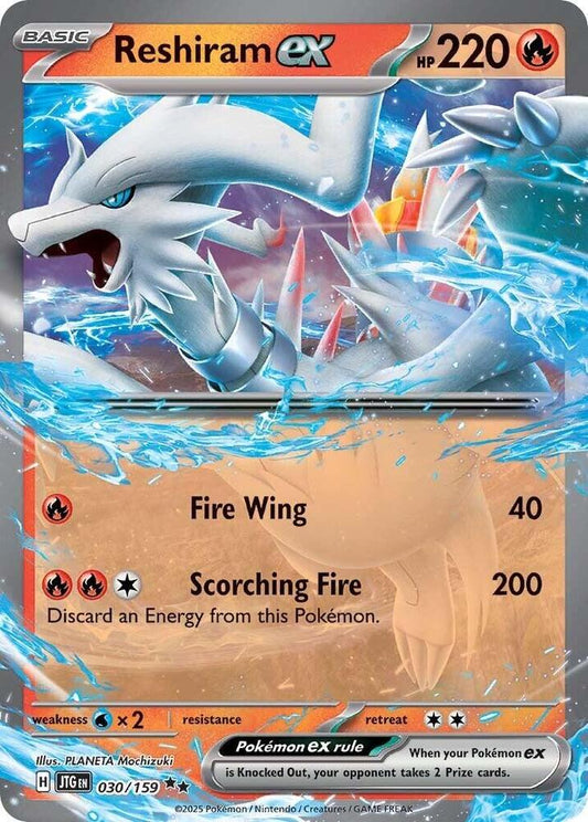 Buy Pokemon cards Australia - Reshiram EX 030/159 - Premium Raw Card from Monster Mart - Pokémon Card Emporium - Shop now at Monster Mart - Pokémon Cards Australia. Double Rare, EX, Journey Together, NEW 14 Apr