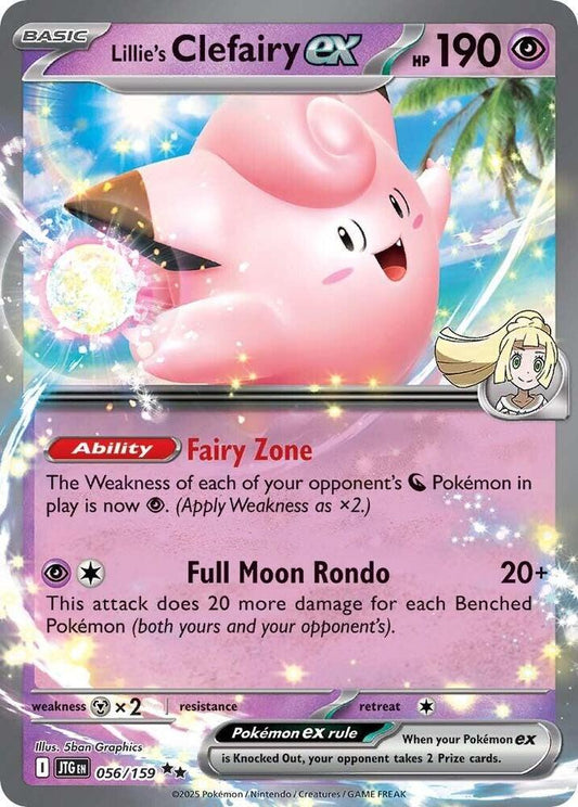 Buy Pokemon cards Australia - Lillie's Clefairy EX 056/159 - Premium Raw Card from Monster Mart - Pokémon Card Emporium - Shop now at Monster Mart - Pokémon Cards Australia. Double Rare, EX, Journey Together, NEW 14 Apr