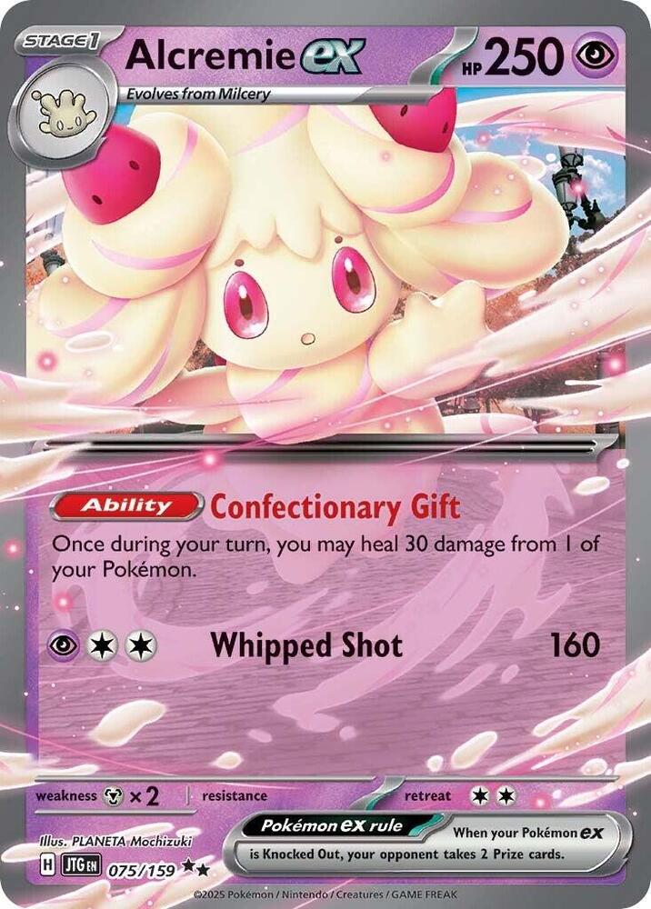 Buy Pokemon cards Australia - Alcremie EX 075/159 - Premium Raw Card from Monster Mart - Pokémon Card Emporium - Shop now at Monster Mart - Pokémon Cards Australia. Double Rare, EX, Journey Together, NEW 14 Apr