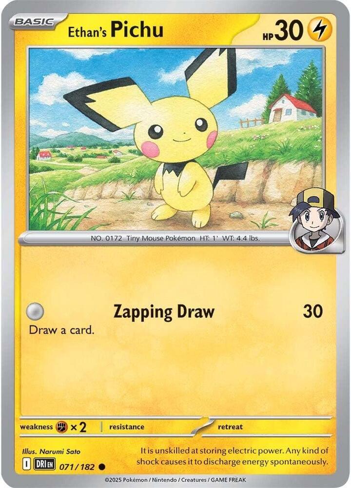 Ethan's Pichu Reverse Holo 071/182 - Monster Mart - Pokémon Cards Australia