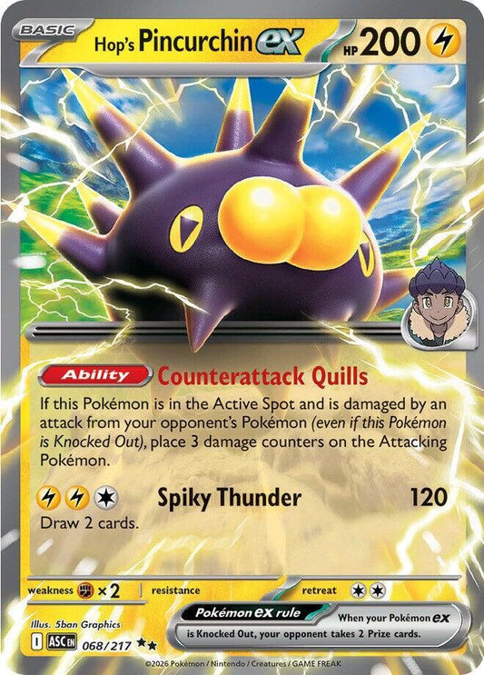 Hop's Pincurchin EX 068/217 - Monster Mart - Pokémon Cards Australia