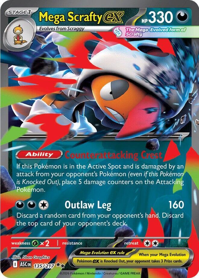 Mega Scrafty EX 135/217 - Monster Mart - Pokémon Cards Australia