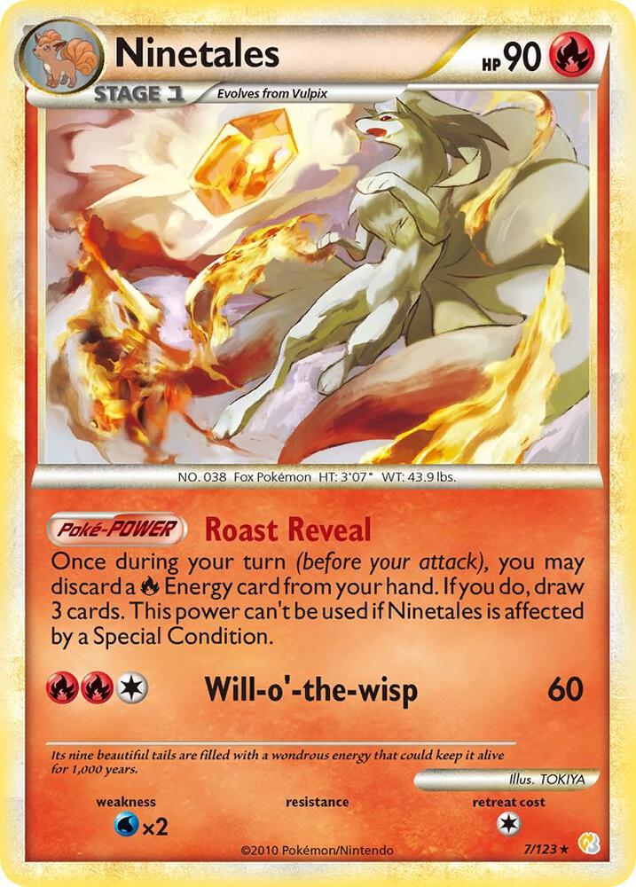 Buy Pokemon cards Australia - Ninetales 7/123 Base Set - Premium Raw Card from Monster Mart - Pokémon Card Emporium - Shop now at Monster Mart - Pokémon Cards Australia. HeartGold SoulSilver, Holo, NEW 23 Aug
