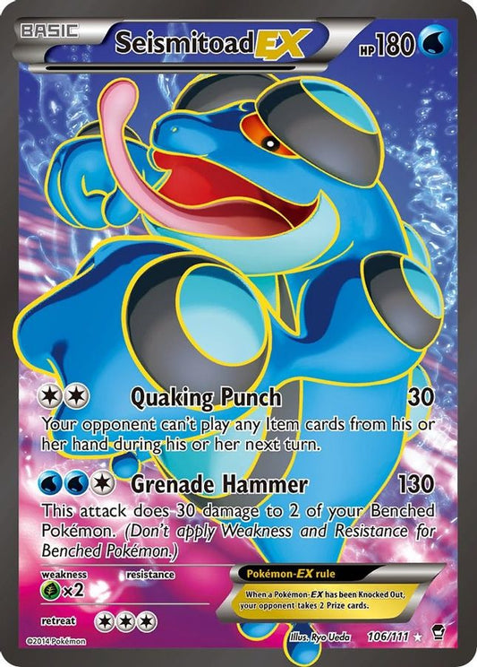 Buy Pokemon cards Australia - Seismitoad EX 106/111 - Premium Raw Card from Monster Mart - Pokémon Card Emporium - Shop now at Monster Mart - Pokémon Cards Australia. EX, Full Art, Furious Fists, New 8 Apr