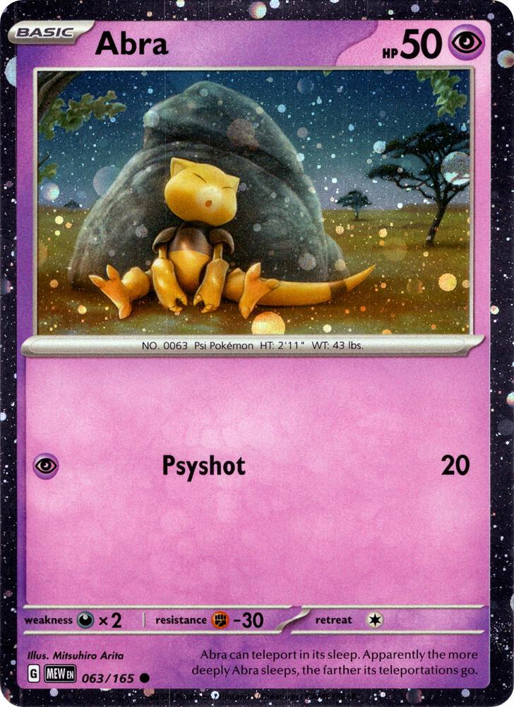 cosmos pokemon card Abra Cosmos Holo 063/165