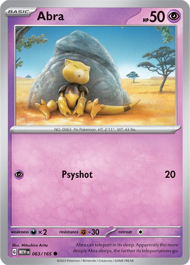 Abra Reverse Holo 063/165 - Monster Mart - Pokémon Cards Australia