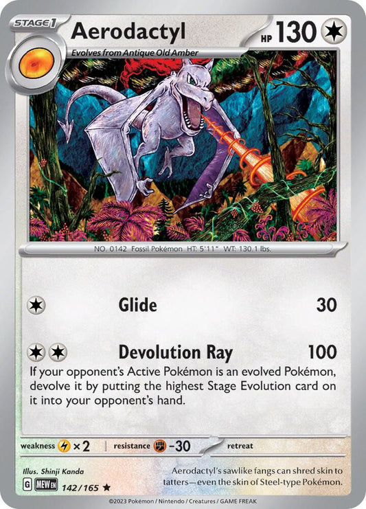 Aerodactyl Reverse Holo 142/165 - Monster Mart - Pokémon Cards Australia