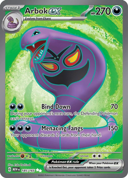 Arbok EX 185/165 - Monster Mart - Pokémon Cards Australia