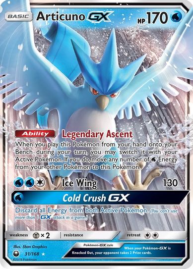 Articuno GX 31/168 - Monster Mart - Pokémon Cards Australia