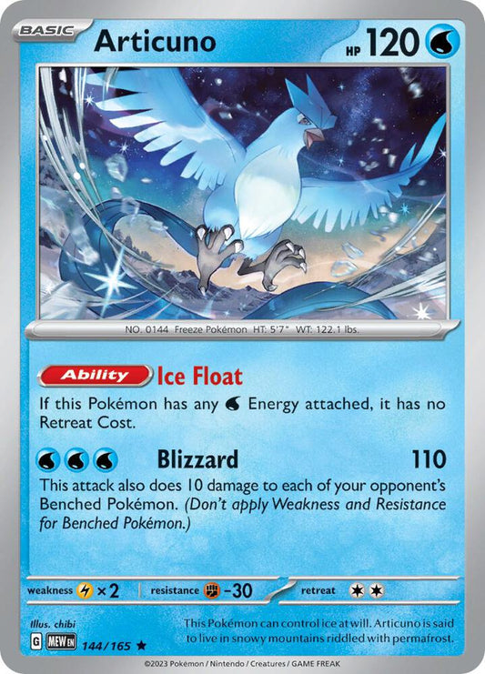 Articuno Holo 144/165 - Monster Mart - Pokémon Cards Australia