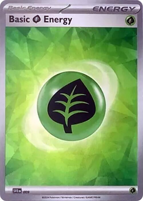 Basic Grass Energy 009 Cracked Ice Holo - Monster Mart - Pokémon Cards Australia