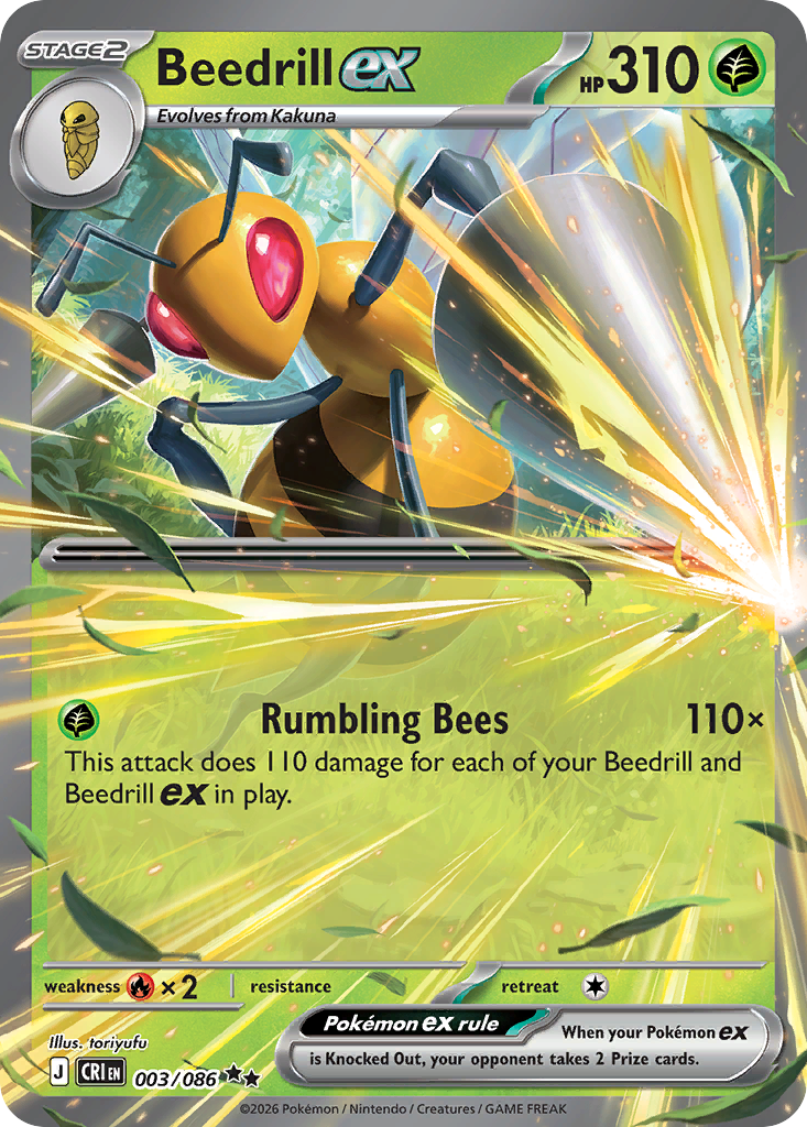 Beedrill ex 003/086 - Monster Mart - Pokémon Cards Australia