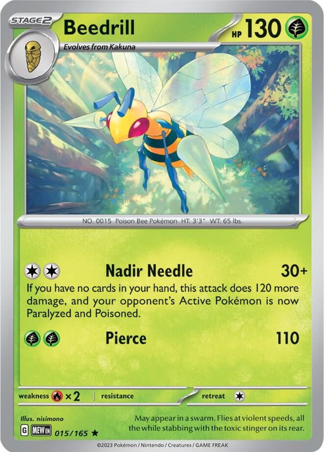 Beedrill Reverse Holo 015/165 - Monster Mart - Pokémon Cards Australia
