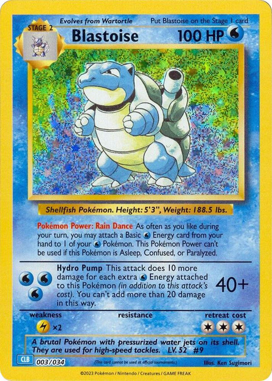 Blastoise 003/034 (CLB) - Monster Mart - Pokémon Cards Australia