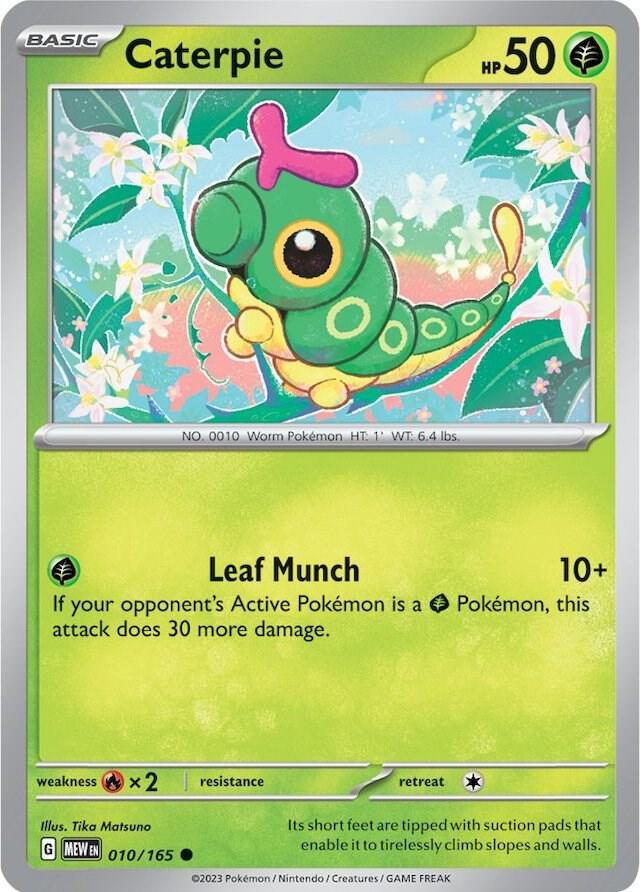 Caterpie Reverse Holo 010/165 - Monster Mart - Pokémon Cards Australia