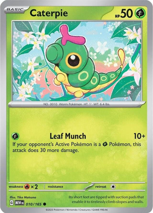 Caterpie Reverse Holo 010/165 - Monster Mart - Pokémon Cards Australia