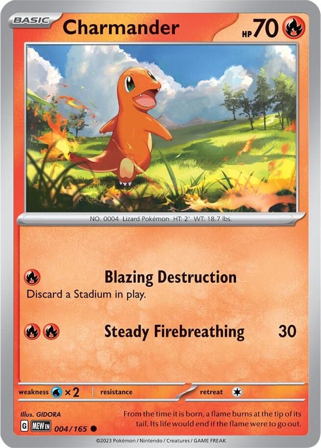 Charmander Reverse Holo 004/165 - Monster Mart - Pokémon Cards Australia